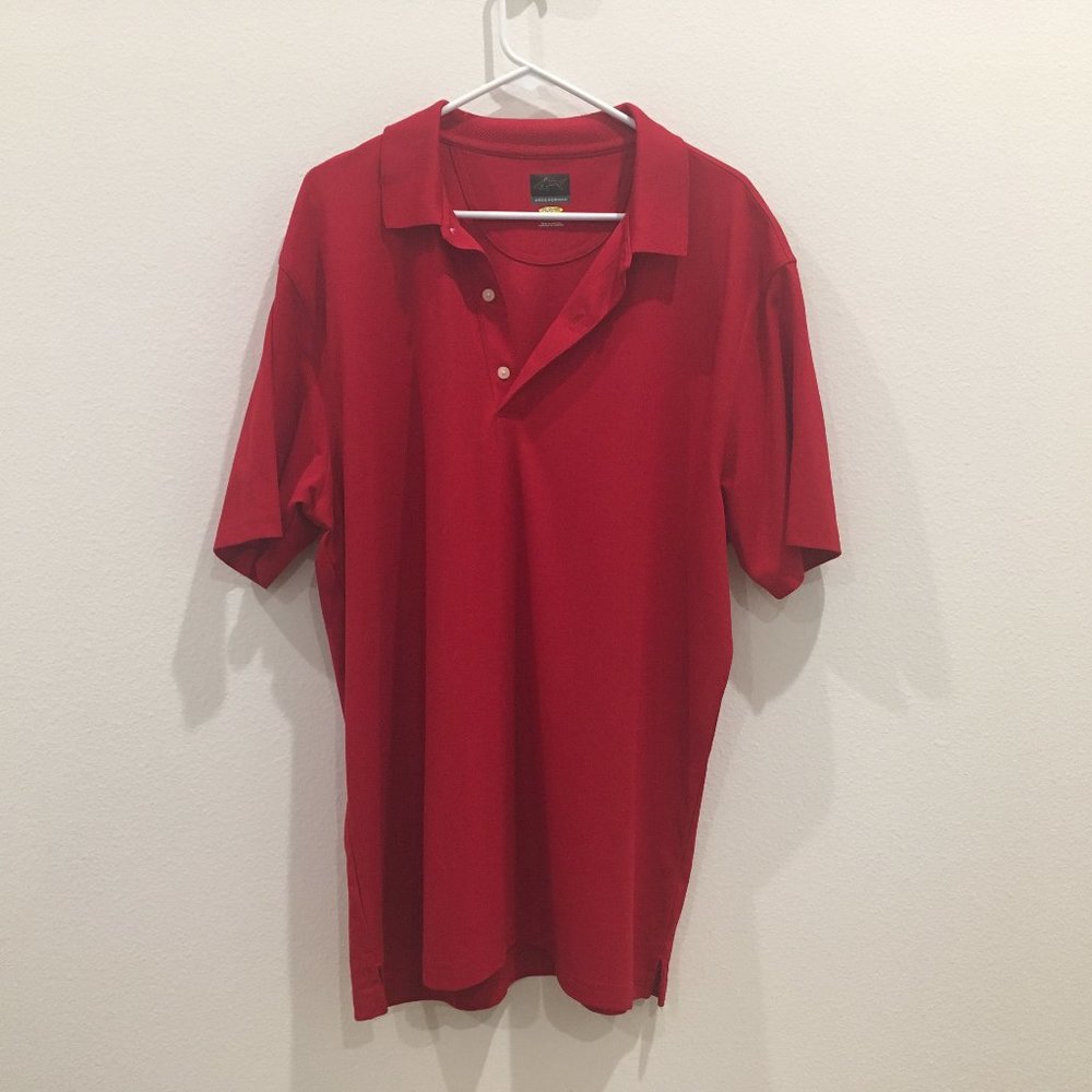 Greg Norman Men's Shirt Polo XXL Play Dry Golf Sport Short Sleeve Red